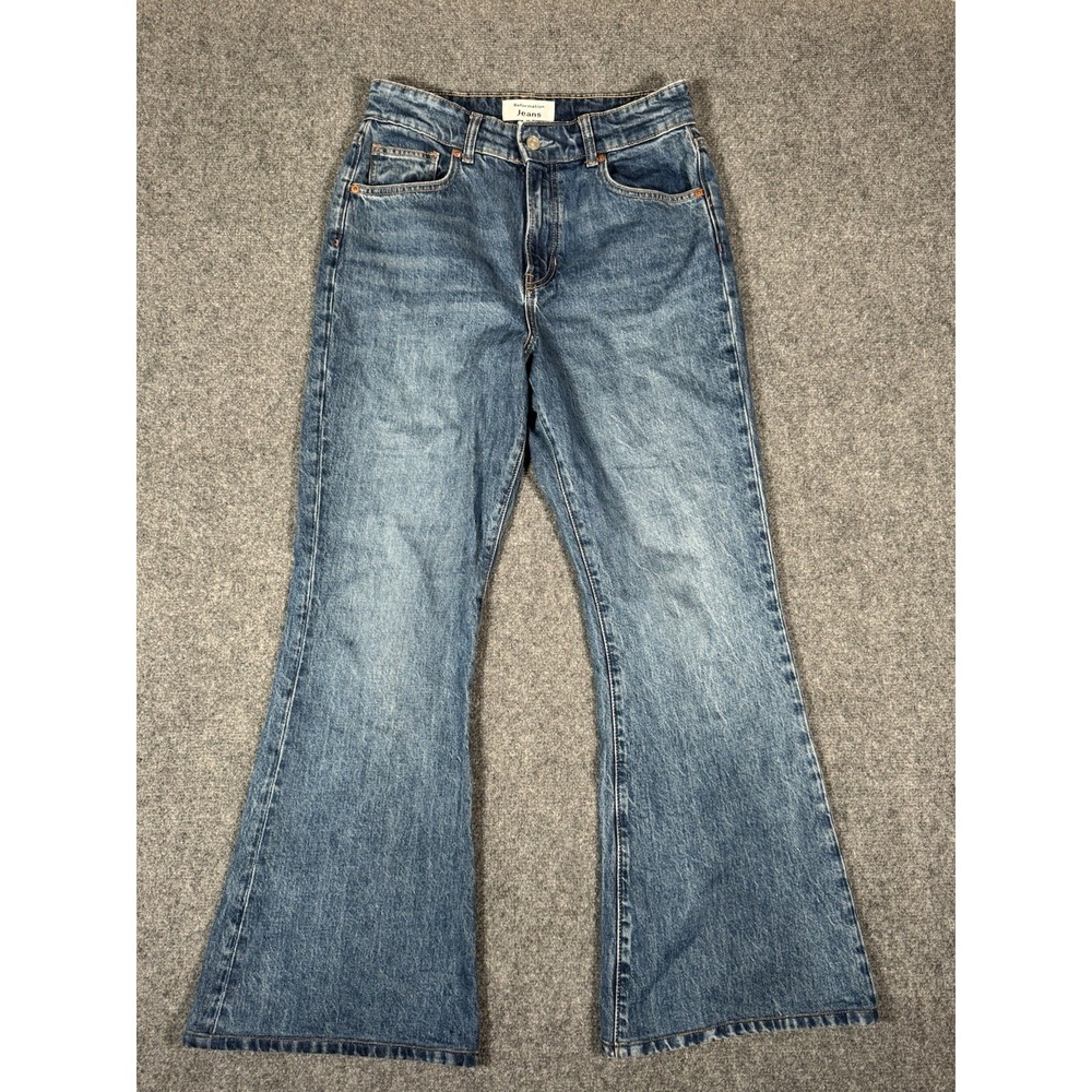 Reformation Jeans Womens 29 Blue High Rise Wide Leg Denim Cotton Stretch EUC‎